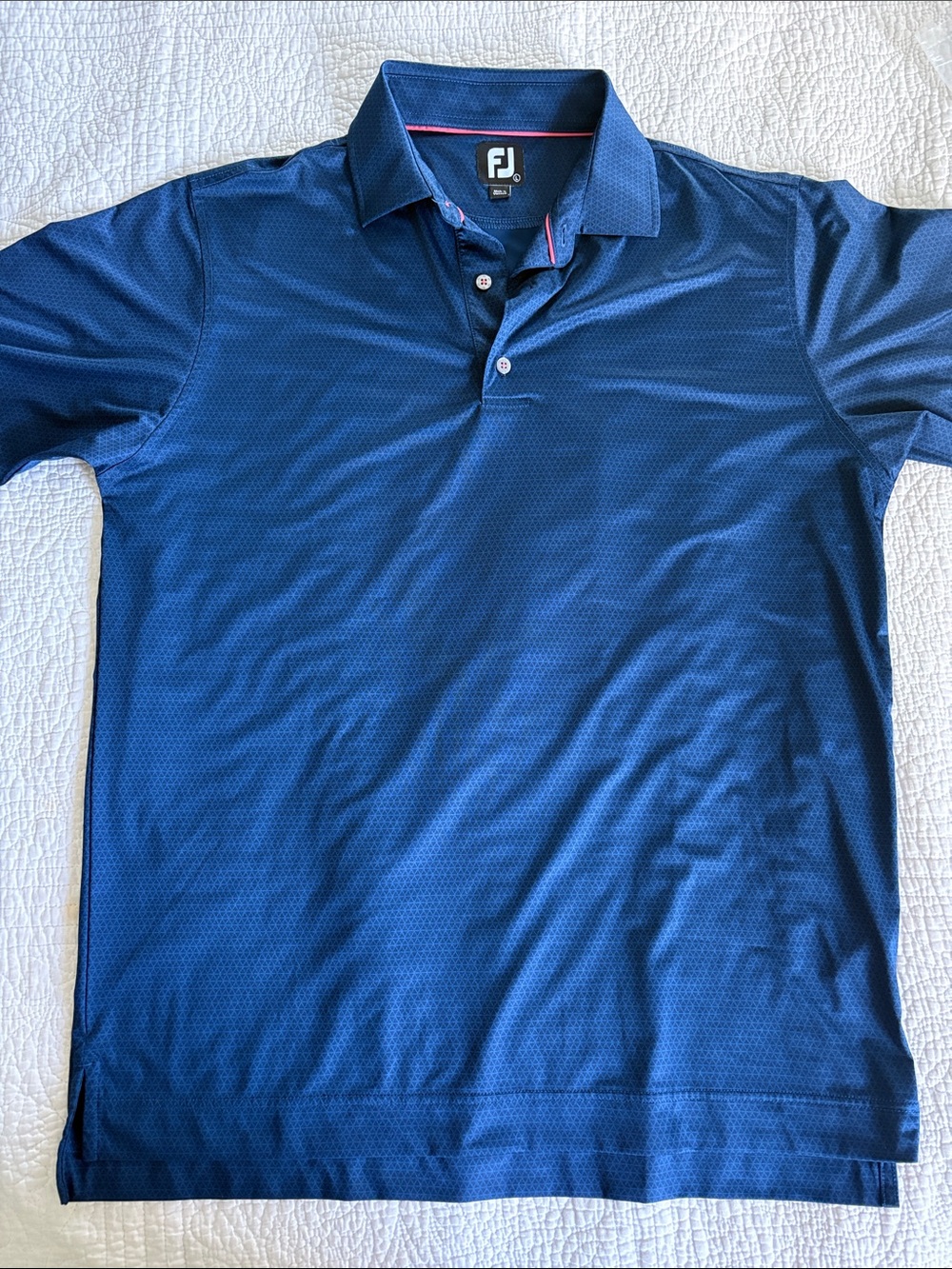 FootJoy Men’s Blue Performance Golf Polo with Subtle Texture